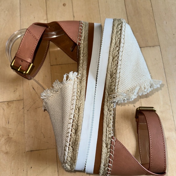 See By Chloe Canvas raw trim edge espadrille sandal, 38, CB2365 - Picture 3 of 6